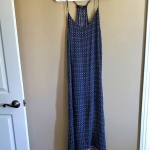 Zanzea Navy Geometric Maxi Dress